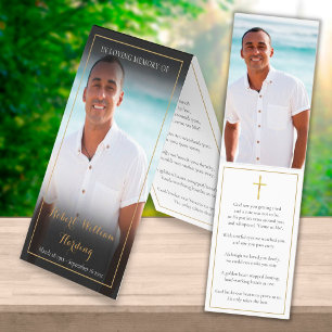 Funeral Memorial 2 Photos Folded Prayer Cards