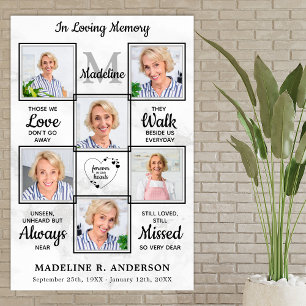 Funeral Memorial 6 Photo Collage In Loving Memory  Poster