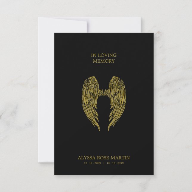 Funeral Memorial Angel Wings Dear One Passed Away (Front)