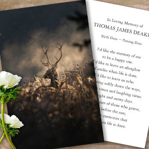 Funeral Memorial Autumn Mist Prayer Sympathy Cards