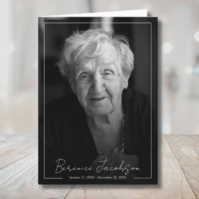 Funeral Memorial Celebration of Life Program Thank You Card (Funeral Memorial Celebration of Life Program)