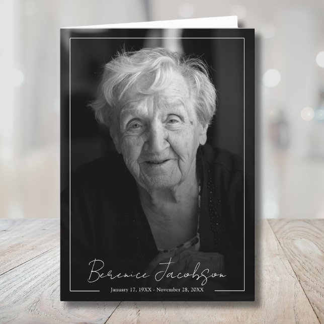 Funeral Memorial Celebration Of Life Program Thank You Card (Funeral Memorial Celebration Of Life Program)