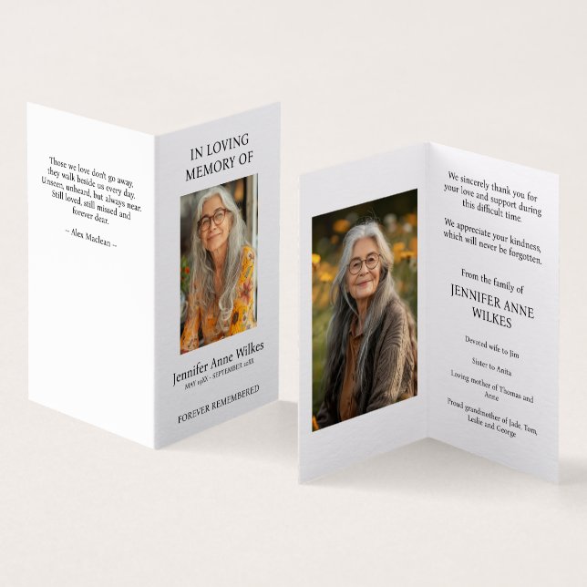 Funeral Memorial Celebration of Life Thank You (Inside and Outside)