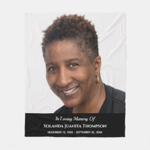 Funeral Memorial Custom Photo Bereavement Sympathy Fleece Blanket