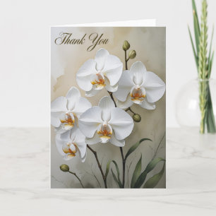 Funeral Memorial Elegant Floral In Loving Memory  Thank You Card