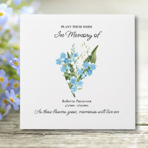 Funeral Memorial Favor, Forget-Me-Not Flowers Envelope