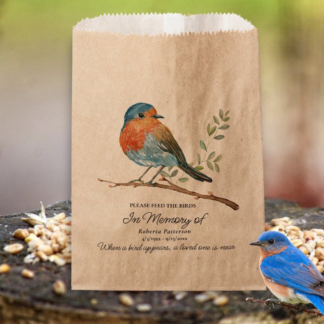 Funeral Memorial Favour Bluebird Bird Seed  Favour Bags (Creator Uploaded)
