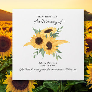 Funeral Memorial Favour, Sunflower Seeds Custom Envelope