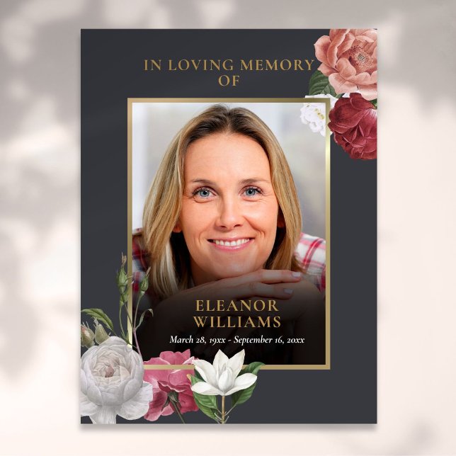 Funeral Memorial Floral Photo Celebration Of Life Poster (Funeral Memorial Floral Photo Celebration Of Life Poster)