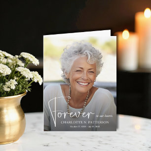 Funeral Memorial Folded Photo Thank You Card