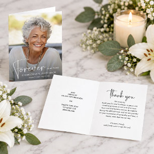 Funeral Memorial Folded Photo Thank You Card