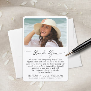 Funeral Memorial Forever In Our Hearts Photo Thank You Card