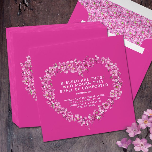 Funeral memorial gift pink forget-me-not seed  envelope (Creator Uploaded)