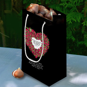 Funeral memorial gift plant red tulip bulbs favour small gift bag