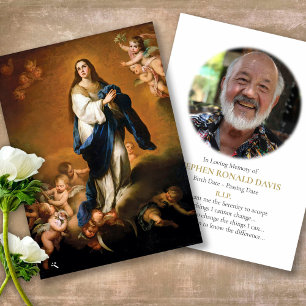 Funeral Memorial Immaculate Prayer Sympathy Cards