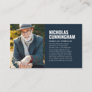 Funeral Memorial In Loving Memory Photo Card