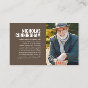 Funeral Memorial In Loving Memory Photo Card