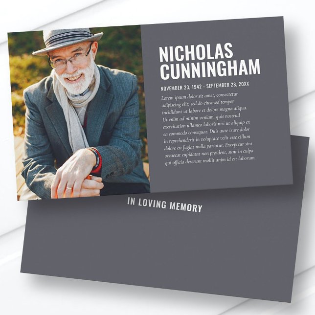 Funeral Memorial In Loving Memory Photo Card (Creator Uploaded)