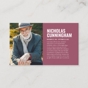 Funeral Memorial In Loving Memory Photo Card
