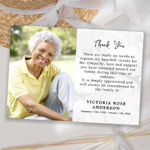 Funeral Memorial In Loving Memory Photo Sympathy Thank You Card