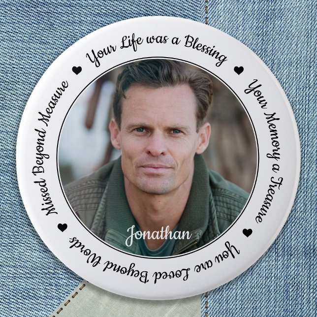 Funeral Memorial Keepsake Photo 6 Cm Round Badge (Creator Uploaded)