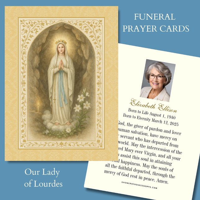 Funeral Memorial Mary Lourdes Gold Vintage (Creator Uploaded)