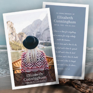 Funeral Memorial Modern and Simple Photo Card