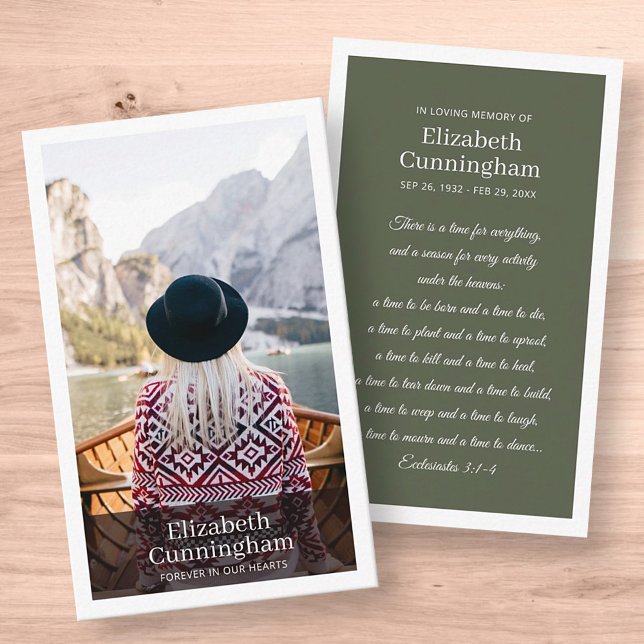 Funeral Memorial Modern and Simple Photo Card (Creator Uploaded)