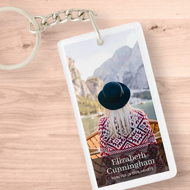 Funeral Memorial Modern and Simple Photo Key Ring (Creator Uploaded)
