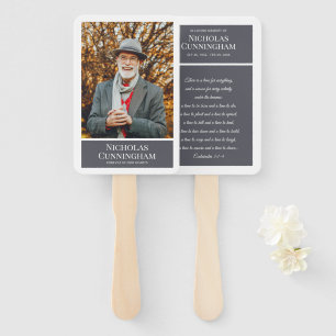 Funeral Memorial Modern Colour Block Photo Card Hand Fan