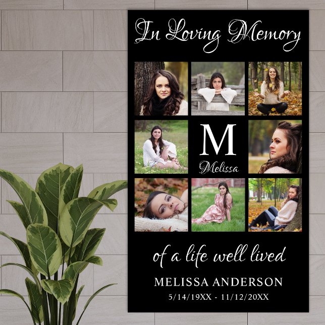 Funeral Memorial Photo Collage In loving Memory Poster (Creator Uploaded)