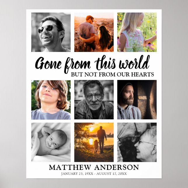 Funeral | Memorial Photo Collage Poster (Front)