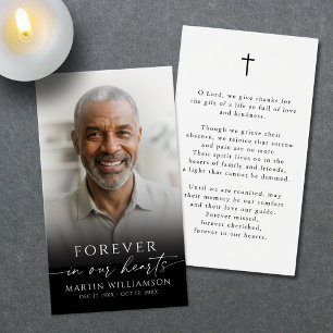 Funeral Memorial Photo Cross Prayer Card
