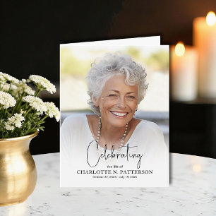 Funeral Memorial Photo Folded Thank You Card