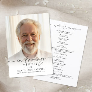 Funeral Memorial Photo In Loving Memory Programme