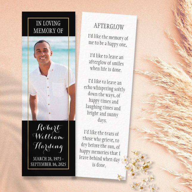 Funeral Memorial Poem Prayer Photo Bookmark Card (Creator Uploaded)