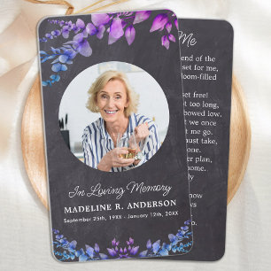 Funeral Memorial Prayer Card Botanical Eucalyptus 