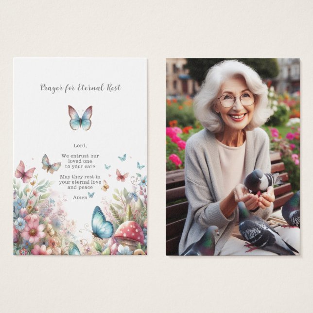 Funeral / Memorial Prayer Card for Eternal Rest (Front & Back)