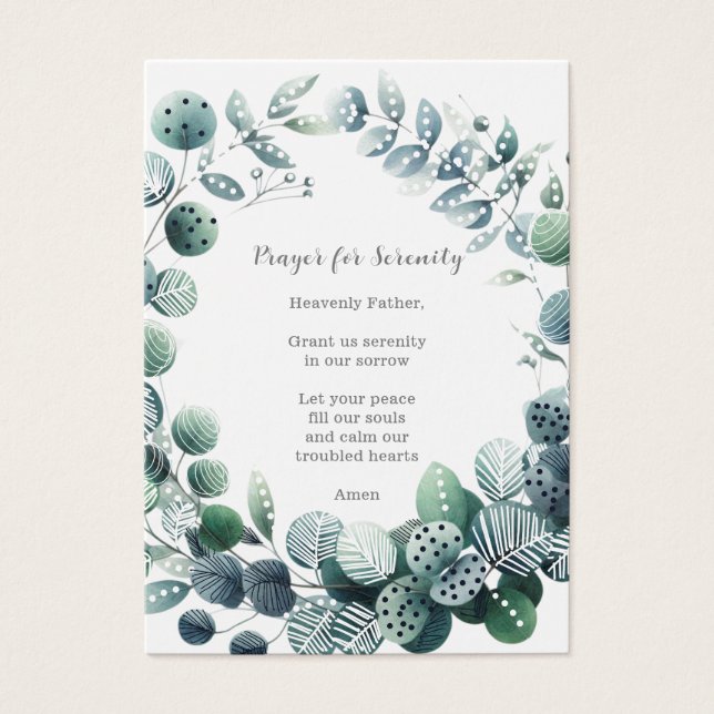 Funeral / Memorial Prayer Card for Serenity (Front)