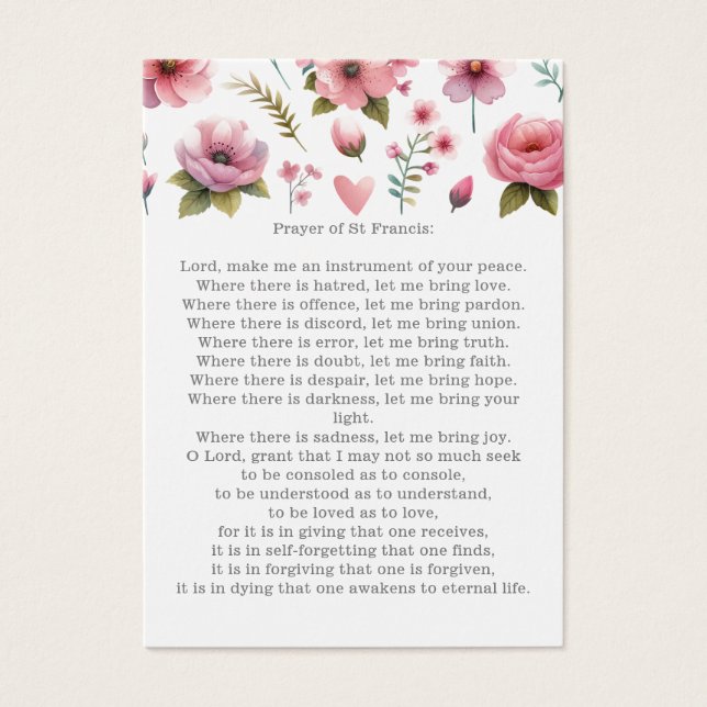 Funeral / Memorial Prayer of St Francis (Front)