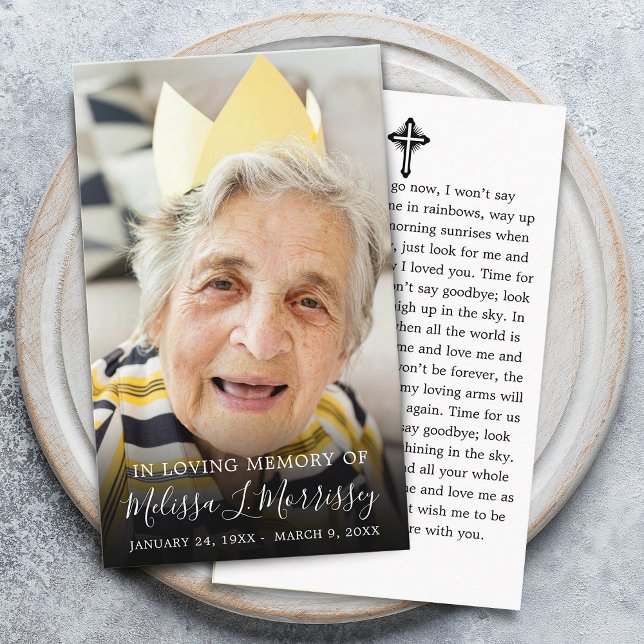 Funeral Memorial Prayer Photo Business Card (Funeral Memorial Prayer Photo Business Card)