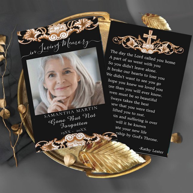 Funeral Memorial Prayer Photo Card (Creator Uploaded)