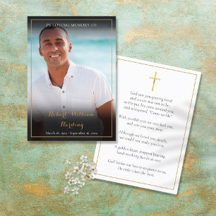 Funeral Memorial Prayer Photo cards