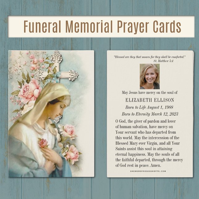 Funeral Memorial Prayer Virgin Mary Cards (Creator Uploaded)