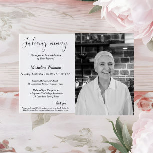 Funeral, memorial service, celebration of life invitation