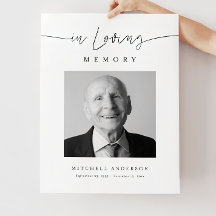 Funeral Memorial Sign, Minimalist Funeral Welcome 