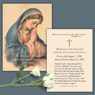 Funeral Memorial Sorrowful Mary Praying