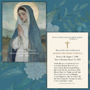 Funeral Memorial Sorrowful Mary Praying