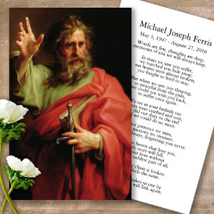 Funeral Memorial St Paul Prayer Sympathy Cards