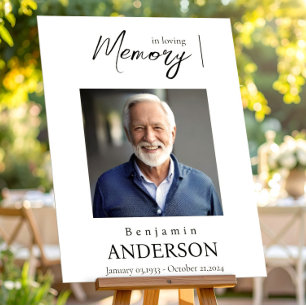 Funeral Memorial Welcome Sign Foto Elegant Boho